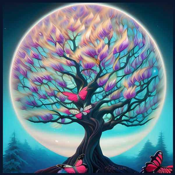 Butterfly Tree - Metal Print