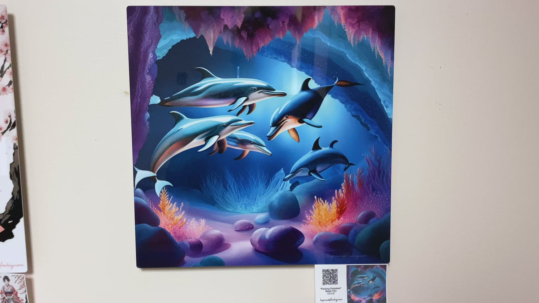 Partying Porpoises - Metal Print