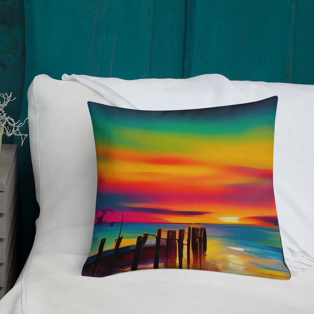 Colorful Sunset Premium Pillow