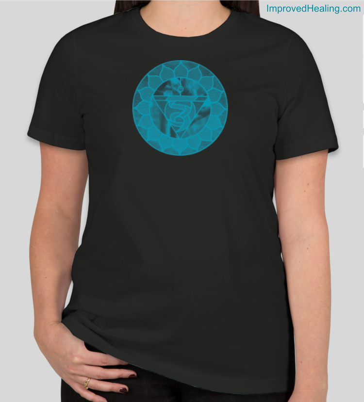 Throat Chakra T-Shirt - Womens - Black