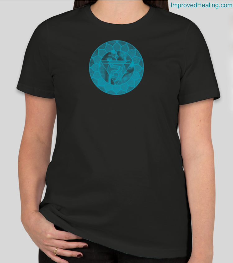 Throat Chakra T-Shirt - Womens - Black