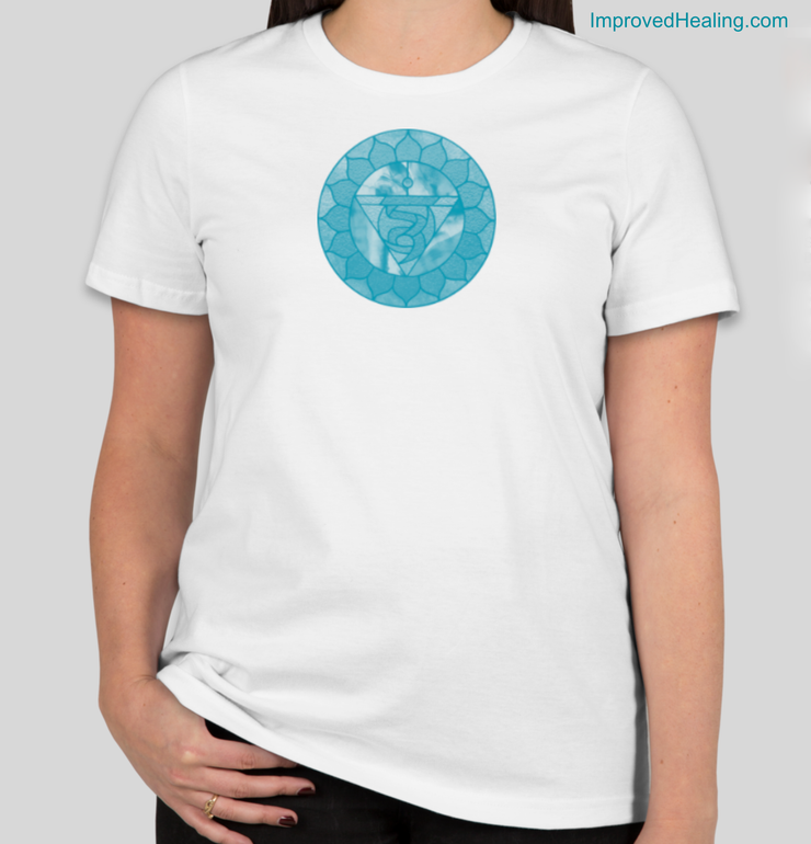 Throat Chakra T-Shirt - Womens - White