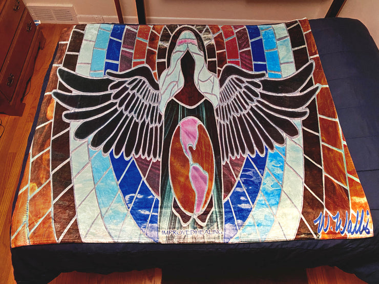 Angel of Healing Throw Blanket - Blue Theme