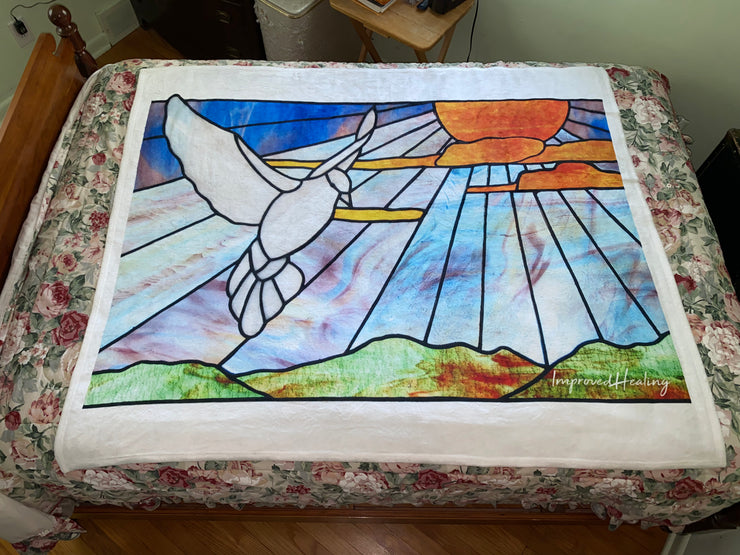 Bright Colors Dove of Healing Throw Blanket