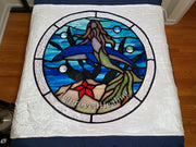 Mermaid and Dolphin Throw Blanket