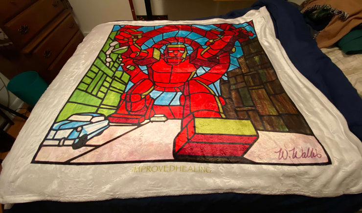 Rescue Robot - Visual Reiki Throw Blanket