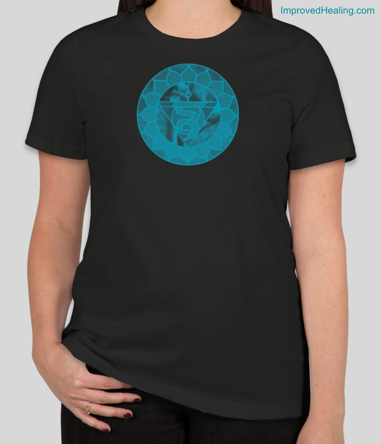 Throat Chakra T-Shirt - Womens - Black