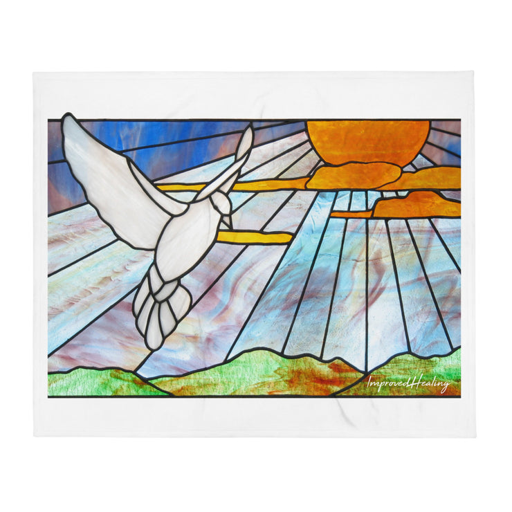 Bright Colors Dove of Healing Throw Blanket